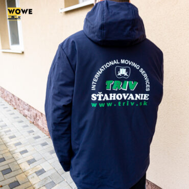 pracovné bundy potlač modrá